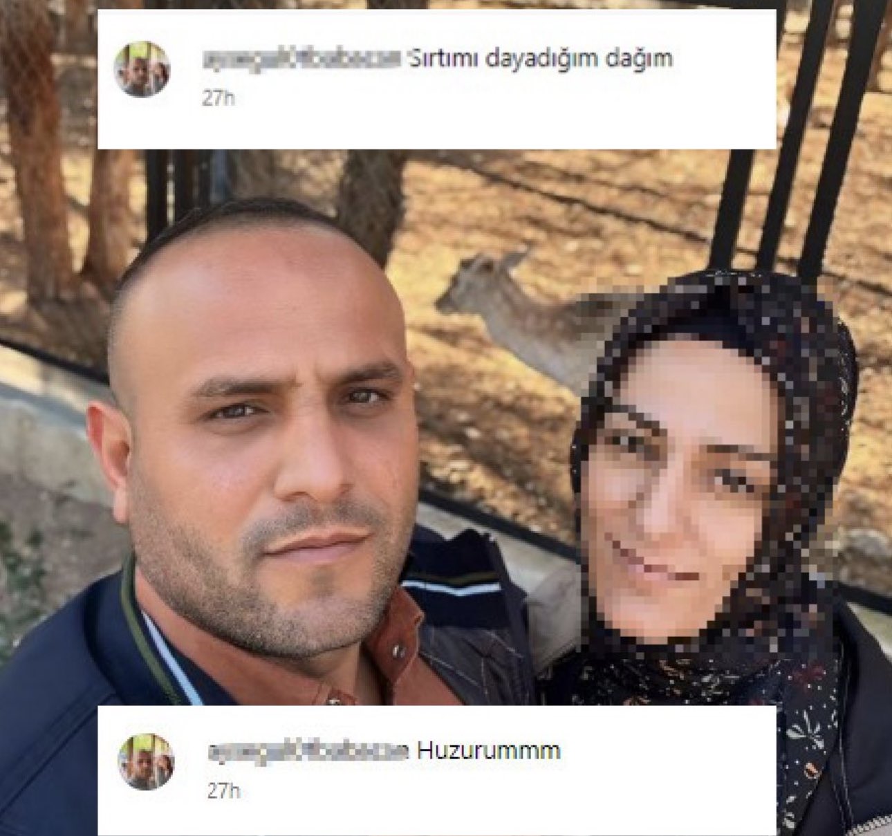 Katilini bu notla paylaşmış: Huzurum, sırtımı dayadığım dağım