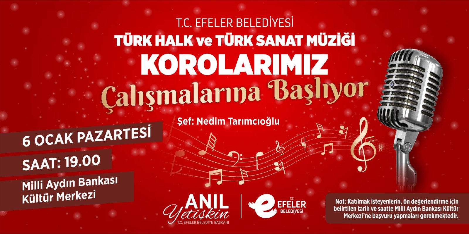 Başkan Yetişkin’den sesini sanatla buluşmak isteyenlere müjde