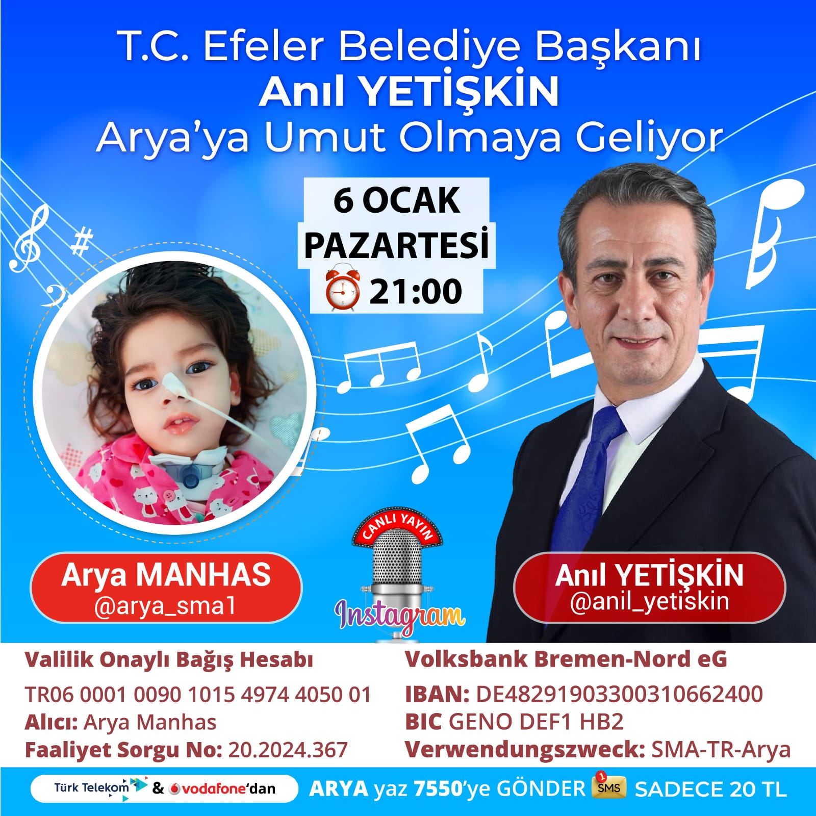 Başkan Yetişkin’den minik Arya için anlamlı destek