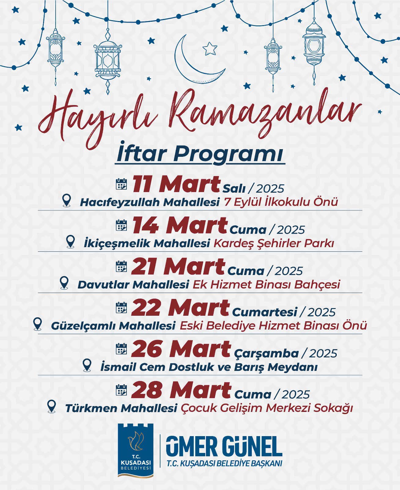 Kuşadası Belediyesi bu ramazanda da iftar sofrasını hemşehrileriyle paylaşacak