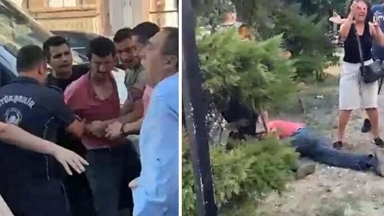 Zabıta ekiplerinden seyyar satıcıya dayak atıp yüzüne biber gazı sıktı