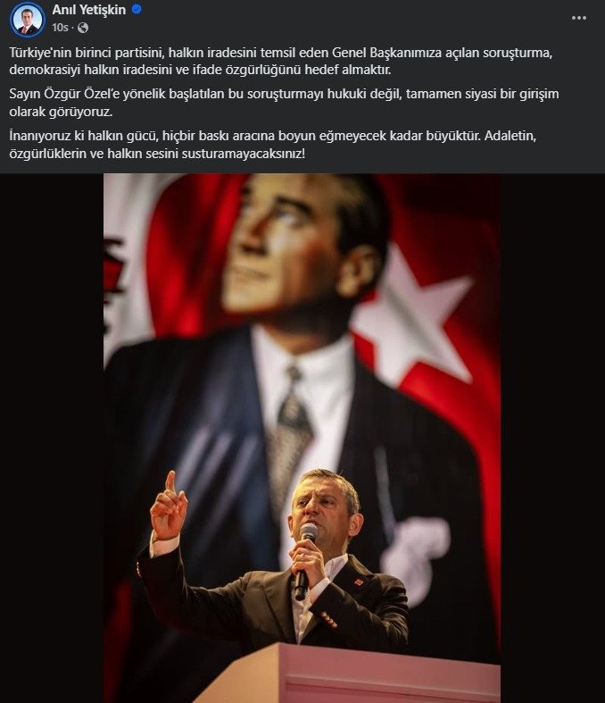 Başkan Yetişkin’den Özel’e destek