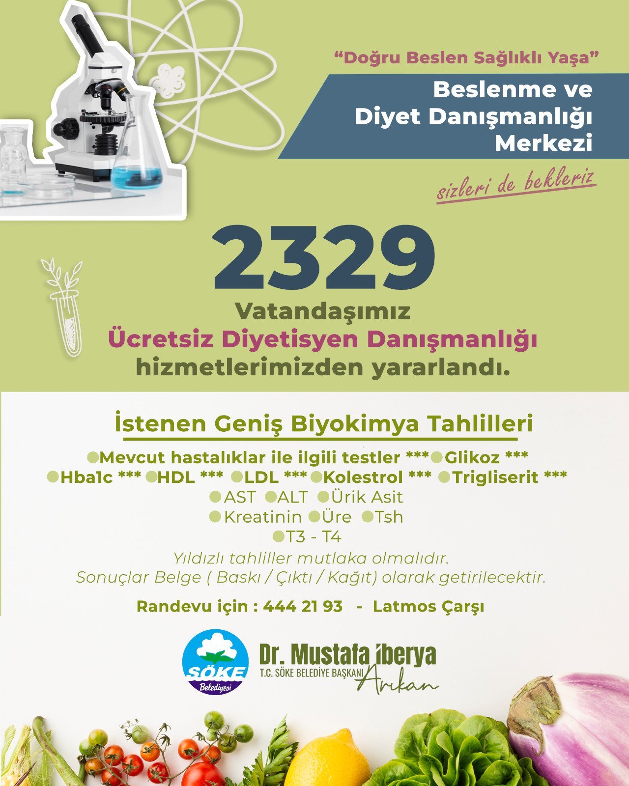 Söke Belediyesi beslenme ve diyet danışmanlığı merkezine yoğun ilgi