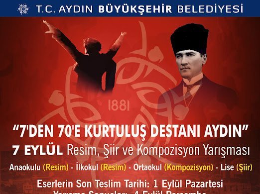 Başkan Çerçioğlu’ndan 7 Eylül temalı ödüllü resim, şiir ve kompozisyon yarışması