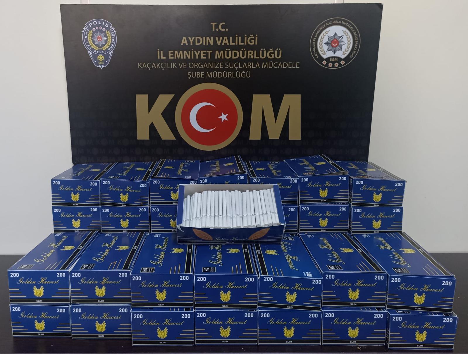 Aydın’da 8 bin 600 adet makaron ele geçirildi