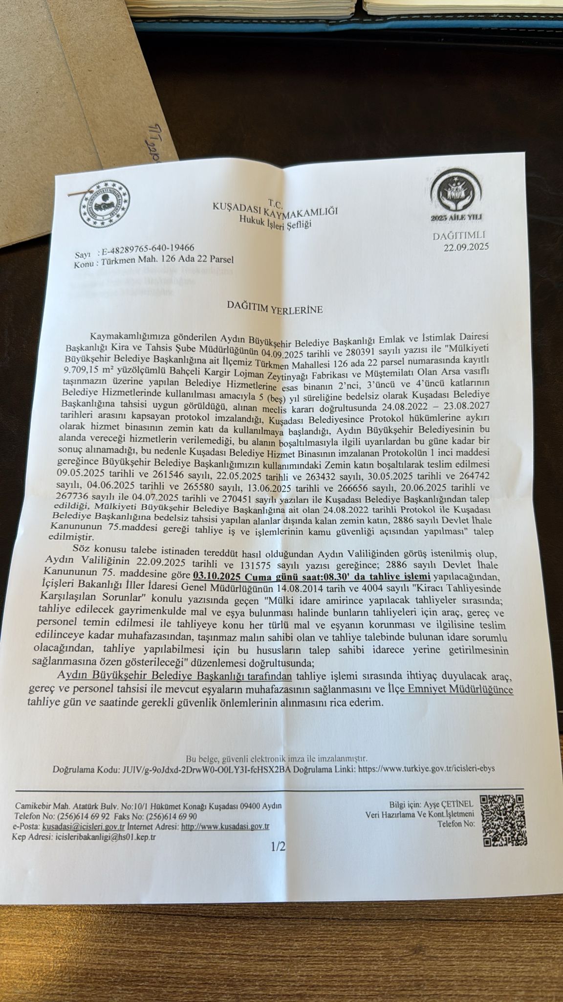 Kuşadası Belediyesinden “Yalan haber iddialarına ” Belgesiyle cevap