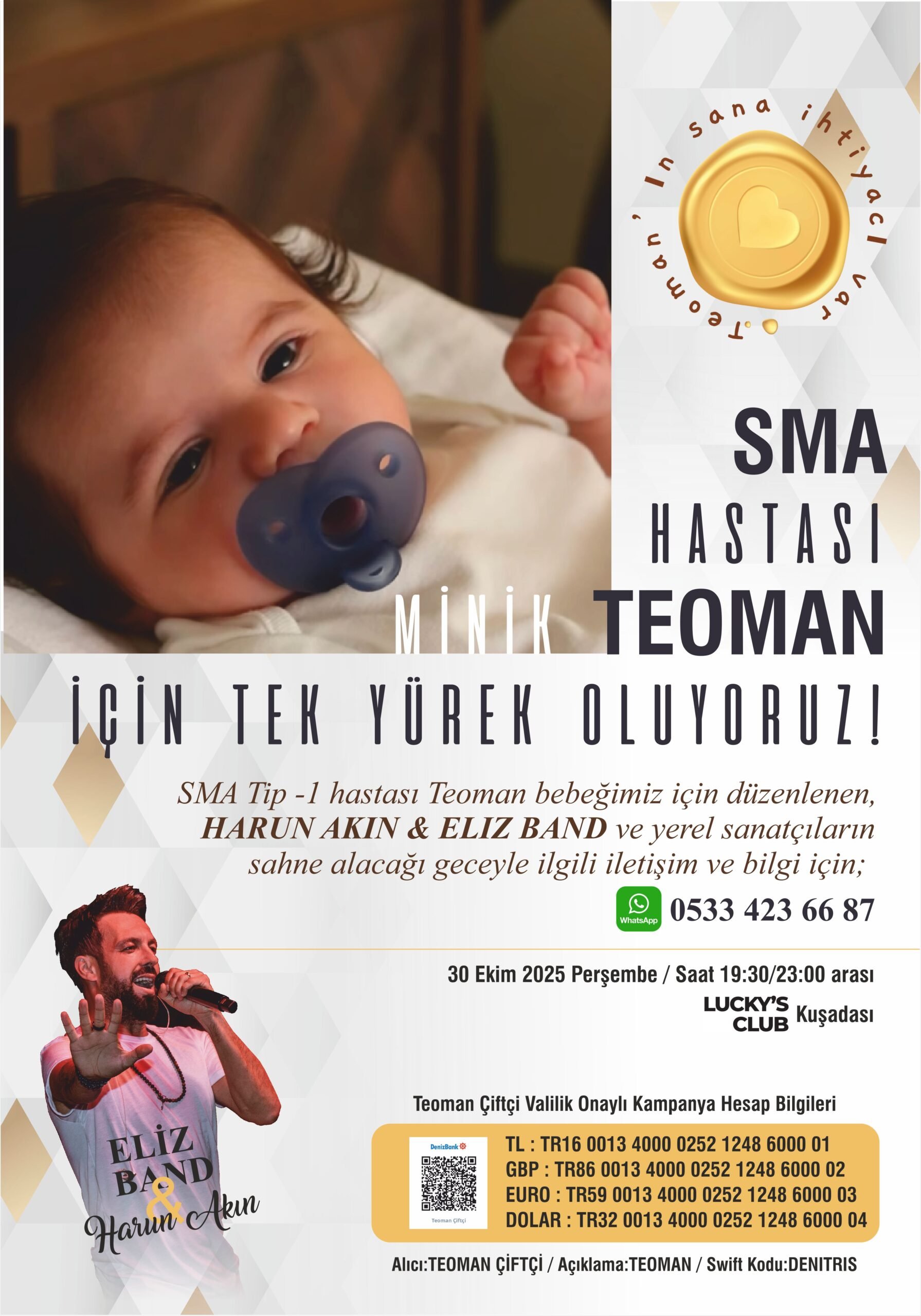 SMA hastası Teoman bebek için Kuşadası tek yürek oldu
