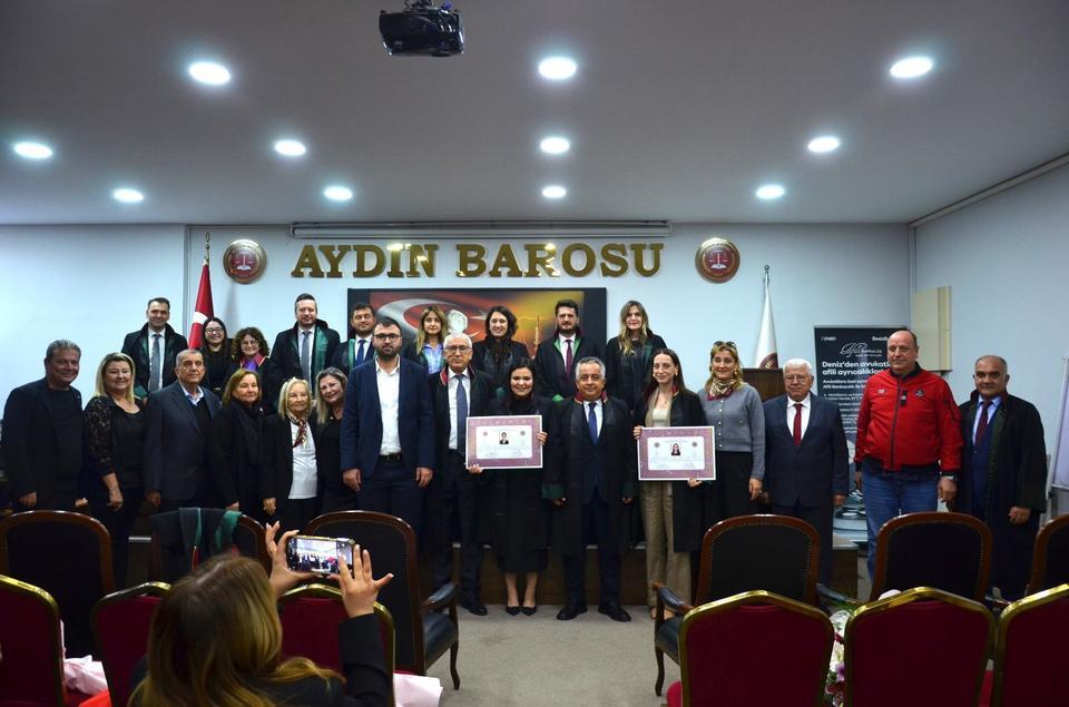 Aydın Barosu’nda iki yeni avukat mesleğe başladı