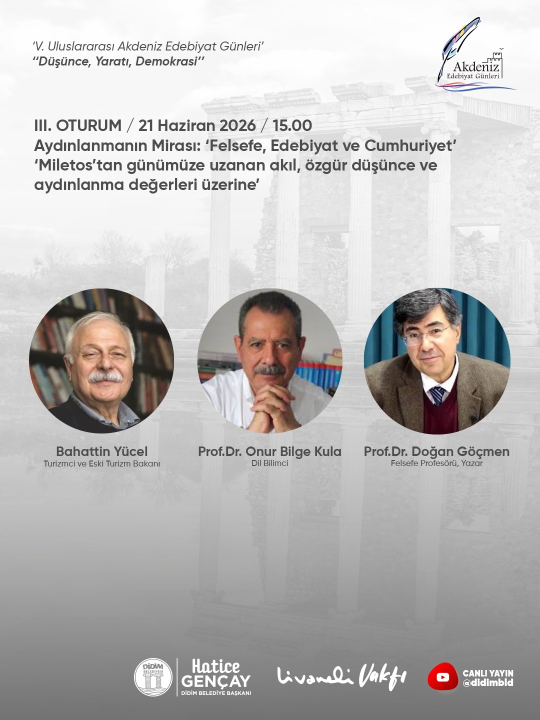 Didyma V. Uluslararası Akdeniz edebiyat günleri başlıyor