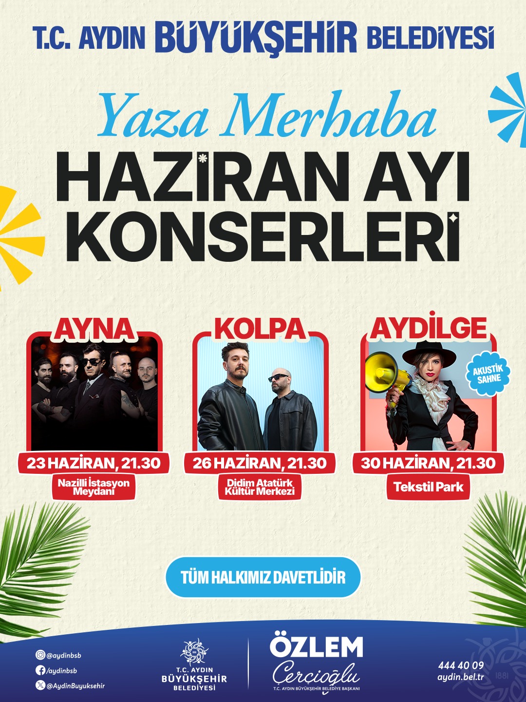 Başkan Çerçioğlu: Yaza merhaba konserlerimize tüm vatandaşlarımızı davet ediyorum