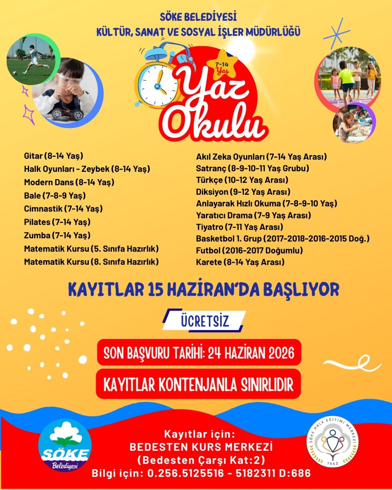 Söke Belediyesi yaz okulu kayıtları başladı