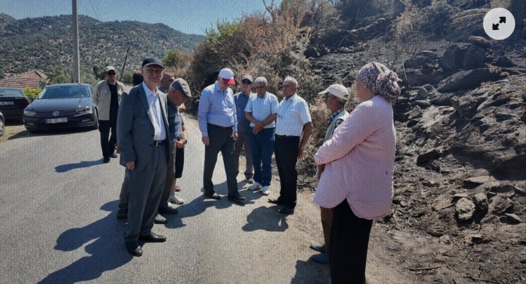 TZOB Başkanı Bayraktar Söke’deki yangına incelemede bulundu