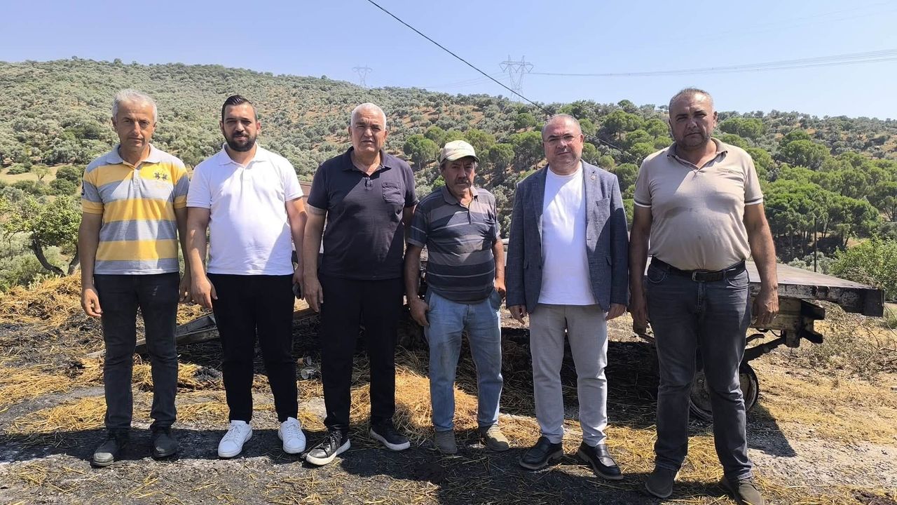 Karakoz, yangın mağduru çiftçiyi yalnız bırakmadı