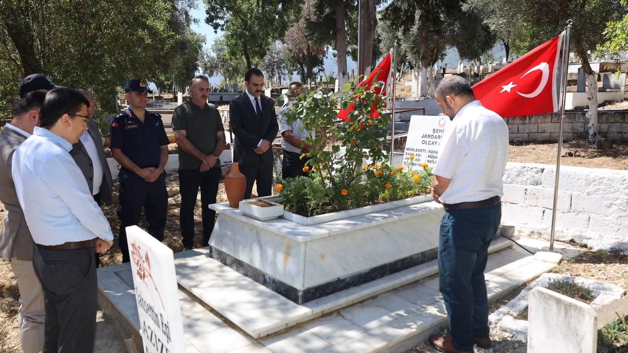 Karacasu’da Şehit Jandarma Er Olcay Altun şehadetinin yıl dönümünde dualarla anıldı