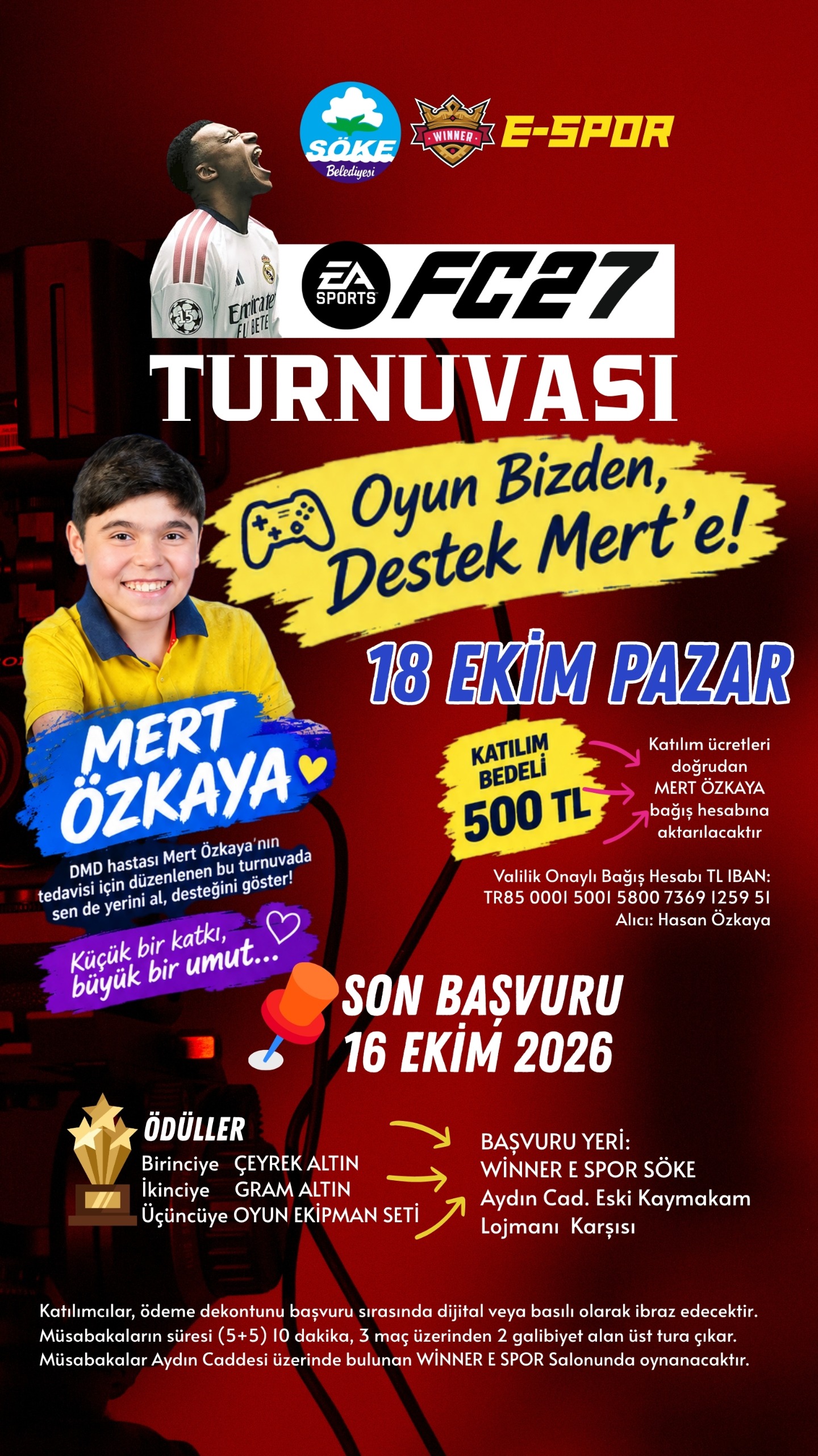 Söke’de Mert Özkaya İçin FC 27 Turnuvası