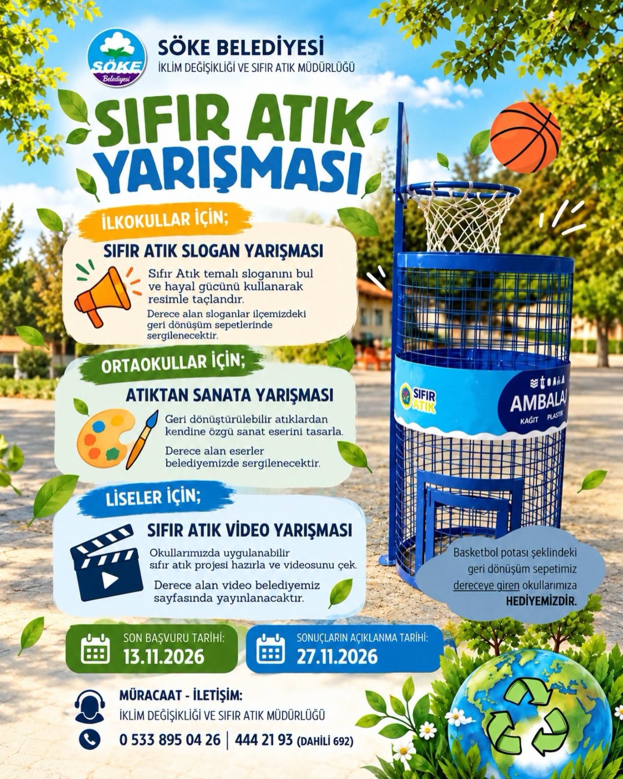 Söke Belediyesi’nden öğrencilere sıfır atık yarışması
